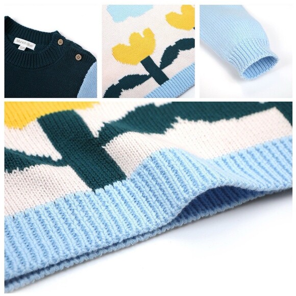 Munich Blue Baby Girl Toddler Infant Child Lot Of 3 Sweater Dresses 12-18 Months - Picture 5 of 16